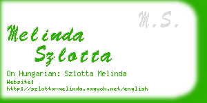 melinda szlotta business card